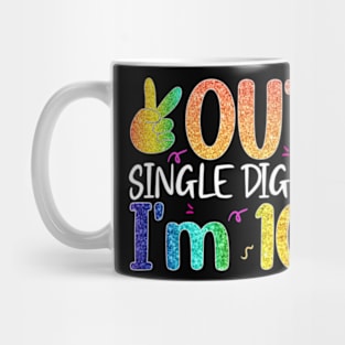 Peace Out Single Digits Im 10 Years Old Tee Gifts for Kids Mug